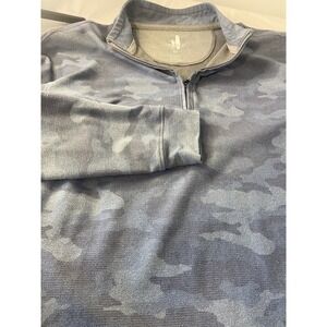 Johnnie-O Woodson Microfleece Blue Camo 1/4 Zip Golf Activewear Shirt-Size